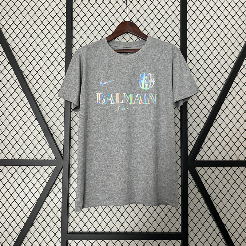 Camisola BARCELONA EDIÇÃO LIMITADA BALMAIN PARIS GRIS 24/25 HOMEM