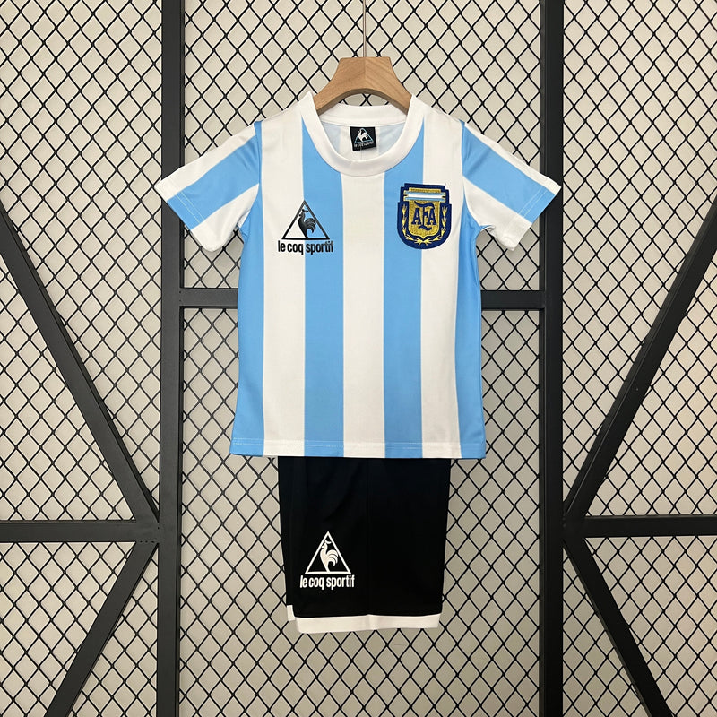 Camisola ARGENTINA I 1986 CONJUNTO INFANTIL (RETRO)