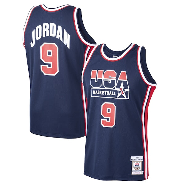 Camisola Vintage Mitchell & Ness USA "Jordan" N° 9