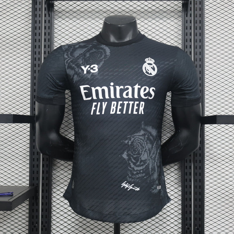 Camisola REAL MADRID Y-3 PRETA 24/25 HOMEM (VERSÃO JOGADOR)